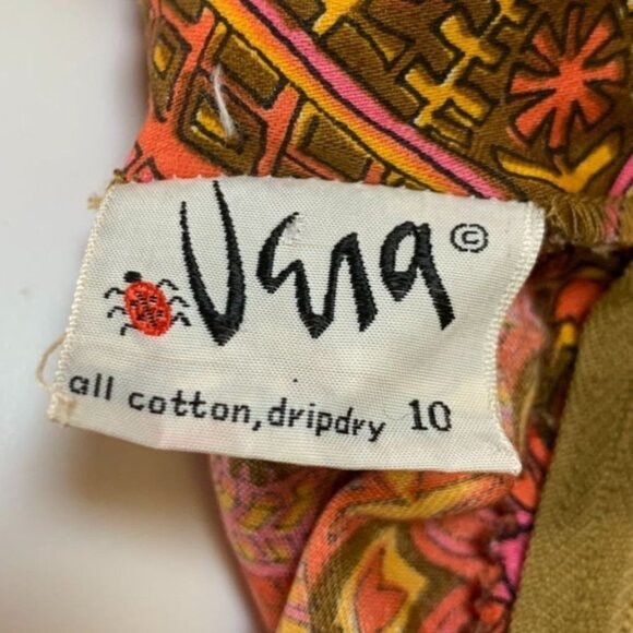 Vera Neumann Vintage 1960s Print Shirt Orange Pink Size XS/S - Picture 9 of 9